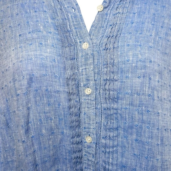 Talbots blue linen button up long sleeve shirt size 3XP classic coastal summer - Picture 5 of 8